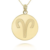 12 Astrological Gold Personalized Zodiac Sign Pendant Necklace  (Available in Yellow/Rose/White Gold)
