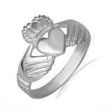 White Gold Woman's Eternal Irish Claddagh Ring