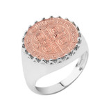 St. Benedict Statement Ring in Gold (Available in Yellow/Rose/White/Two Tone Gold)