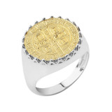 St. Benedict Statement Ring in Gold (Available in Yellow/Rose/White/Two Tone Gold)