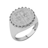 St. Benedict Statement Ring in Gold (Available in Yellow/Rose/White/Two Tone Gold)