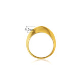 White Gold Crescent Dome Cocktail Party Ring size