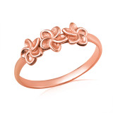 Rose Gold Hawaiian Flower Plumeria Ring