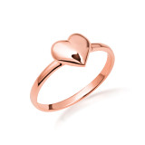Rose Gold Solid Heart Love Ring
