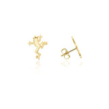 Yellow Gold Frog Animal Stud Earrings Yellow Gold Frog Animal Stud Earrings