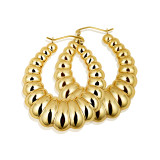 14K Yellow Gold Reversible Croissant Hoop Earrings