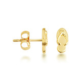 Yellow Gold Flip Flop Beach Sandals Stud Earrings