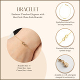 14K Yellow Gold Infinity Eternity Bracelet with measurements