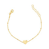 14K Yellow Gold Diamond Heart Love Bracelet Baby Bracelet