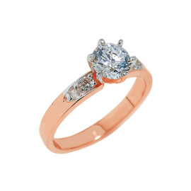 Rose Gold Engagement Ring with CZ
