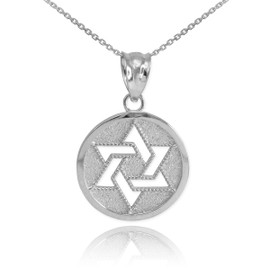 White Gold Cut-Out Star of David Pendant Necklace