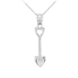 Sterling Silver Shovel Pendant Necklace