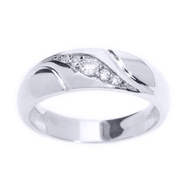 White Gold Men's Diamond Wedding Ring