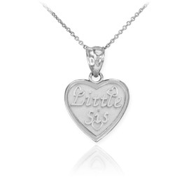 Sterling Silver 'LITTLE SIS' Heart Pendant Necklace