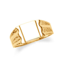 Men's signet ring in 10k or 14k yellow gold.