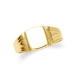 Men's gold signet ring in 10k or 14k.