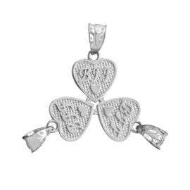 3pc White Gold 'BFF' Heart Charm Set