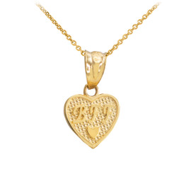 Gold 'BFF' Heart Charm Necklace