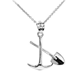 Sterling Silver Pick and Shovel Pendant Necklace