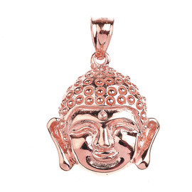 Rose Gold Buddha Head Pendant Necklace