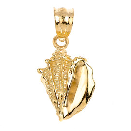 Gold Seashell Charm Pendant Necklace