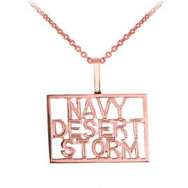 Rose Gold NAVY DESERT STORM Pendant Necklace