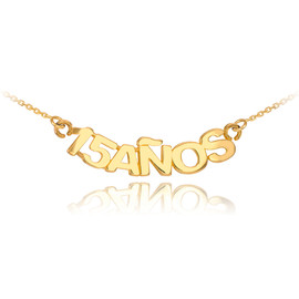 14K Yellow Gold 15 Años Necklace