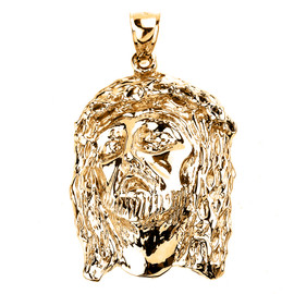 Yellow Gold Jesus Face Pendant