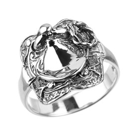 Sterling Silver Horse Saddle Men's Ring