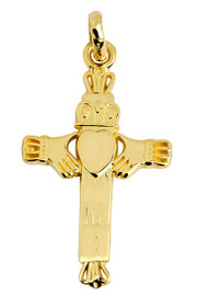 Gold Claddagh Cross Charm