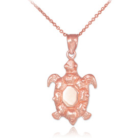 Rose Gold Sea Turtle Pendant Necklace