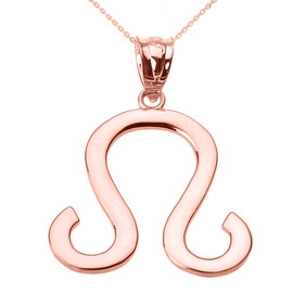 Rose Gold Leo August Zodiac Sign Pendant Necklace