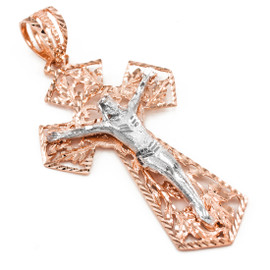 Rose Gold Crucifix Extra Large Pendant