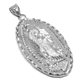 Our Lady of Guadalupe White Gold Extra Large Pendant