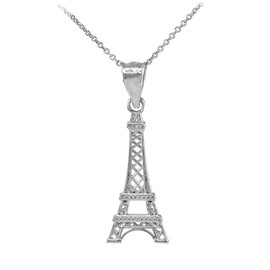 Sterling Silver Eiffel Tower Pendant Necklace