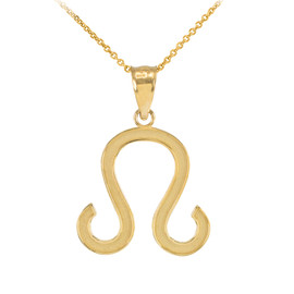 Gold Leo Zodiac Sign Pendant Necklace