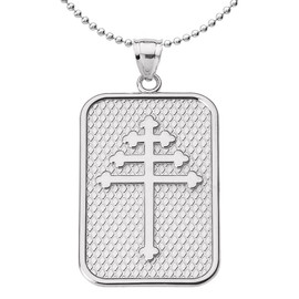 Sterling Silver Maronite Cross Pendant Necklace