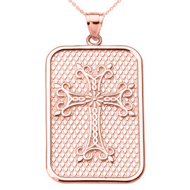 Rose Gold Armenian Apostolic Cross Pendant Necklace