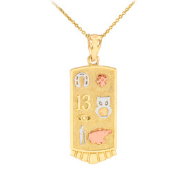 Solid Gold Lucky Pendant Necklace