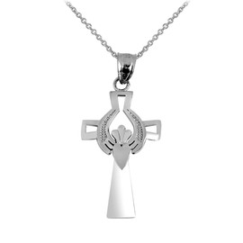 Classic Silver Claddagh Charm Necklace