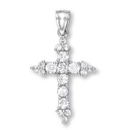 White Gold Cross Pendant 2