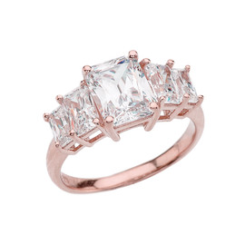 7 Carat Cubic Zirconia Rose Gold Engagement and Proposal/Promise Ring