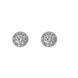 7.50 mm Halo Diamond Stud Earring