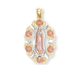 Tri Color Gold Guadalupe Pendant