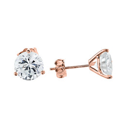 Rose Gold CZ Martini Stud Earrings