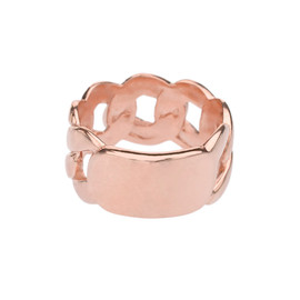 Rose Gold Personalized ID Engravable Cuban Link Band/Ring