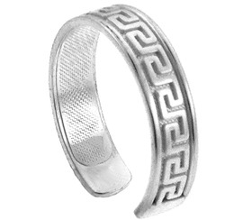Silver Greek Key Toe Ring