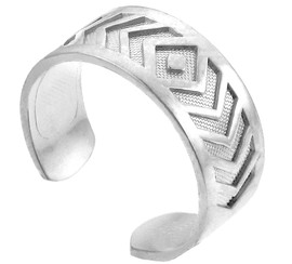 Silver Chevron Toe Ring