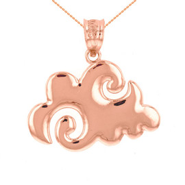 Rose Gold Swirling Cloud Pendant Necklace