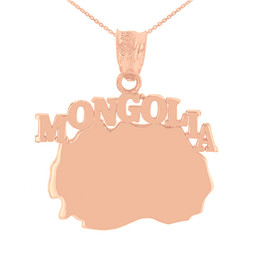 Rose Gold  Mongolia Country Pendant Necklace